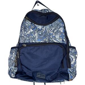 SAKROOTS Nylon Travel Laptop Backpack Floral Paisley Blue/White
